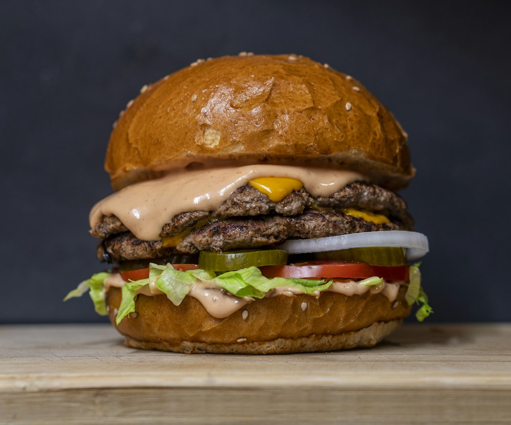Illustrative crispy chicken burger